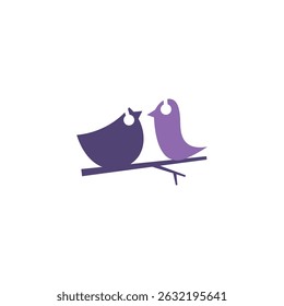 Illustration of two birds using headphones as if they were a podcast