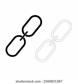 illustration of two black and white chains. white background