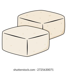 Ilustración de dos bloques de tofu