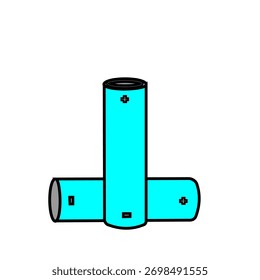 Ilustración de dos baterías azules
