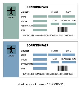 Illustration Two Boarding Passes On White Stock Vector (Royalty Free ...