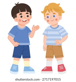 Ilustración de dos niños hablando