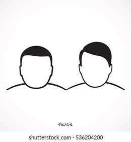 Illustration two boys vector, illustration friends. brothers.  flat design.  brothers children together. 