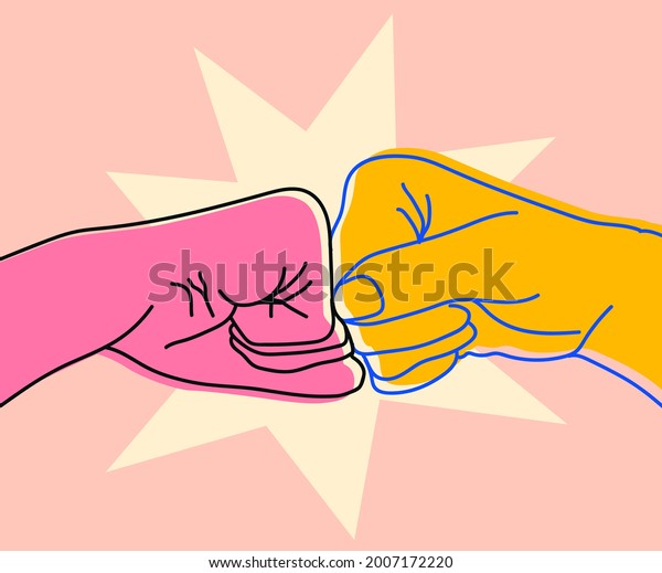 Illustration Two Bumping Fist Finger Team Stock Vector (Royalty Free ...