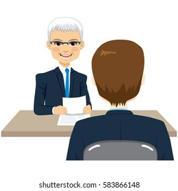 Illustration of two businessmen on business interview