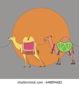 
Illustration with two camels
