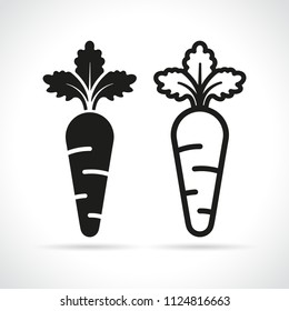 Illustration of two carrots on white background