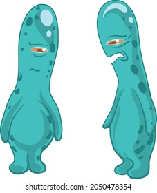 Illustration of two cartoon aliens talking