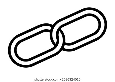 Illustration of two chain links connected together on a white background