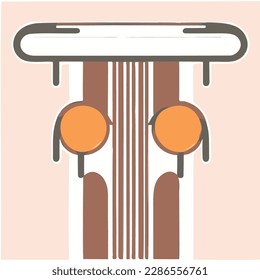 an illustration of two chairs in front of a table