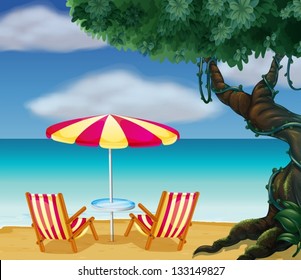 696 Beach chair cartoon images Images, Stock Photos & Vectors ...