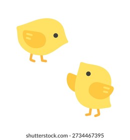 Illustration of two chicks, cute