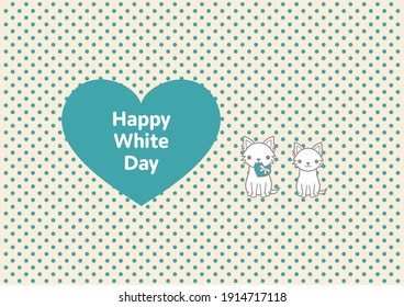 Illustration of two Chihuahuas and White day