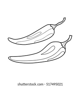 Illustration of two chili peppers. Isolated on white background