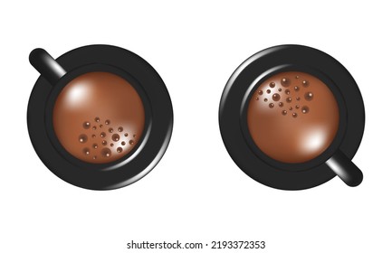 illustration of two coffee cups on a white background