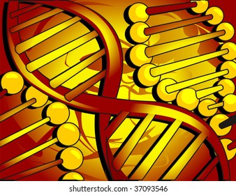 Illustration of two colour of DNA model	