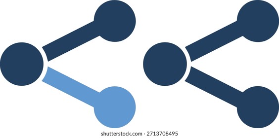 Uma ilustração de dois nós conectados, um em azul claro e o outro em azul escuro, em um fundo branco com um efeito de gradiente, simbolizando rede e relacionamento