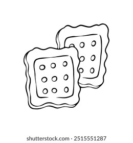illustration of two cookies, featuring dotted details.