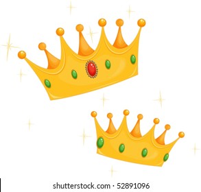 Illustration of two crowns on a white background