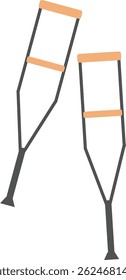 Illustration of Two Crutches for Medical Assistance. Medicine vector illustration