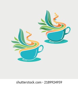 Illustration of two cups of hot tea