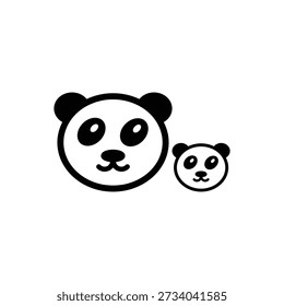 Ilustración de dos Vectores de panda lindo