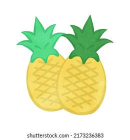 Illustration of two cute pineapples
