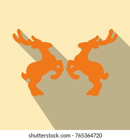 illustration of two deer on Christmas greeting card