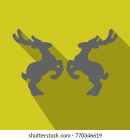 illustration of two deer on Christmas greeting card