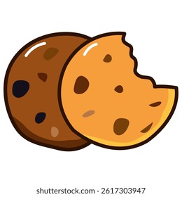 Illustration of Two Delicious Cookies. cartoon