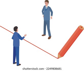 Illustration of two delineated businessmen