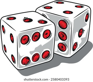 illustration with two dice in 3d