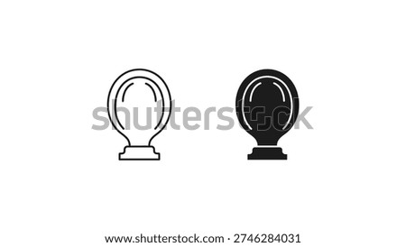 Illustration of two different types of lamps with distinct shades.
