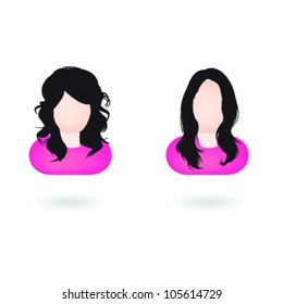 Illustration of two female avatars with different hair style