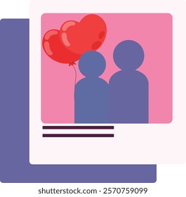 Illustration of Two Figures with Balloons