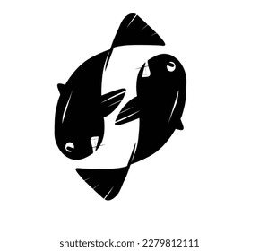 illustration of two fish swimming