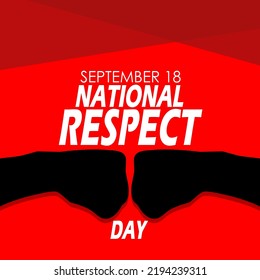 Illustration of two fists with bold text on red background to commemorate National Respect Day on September 18