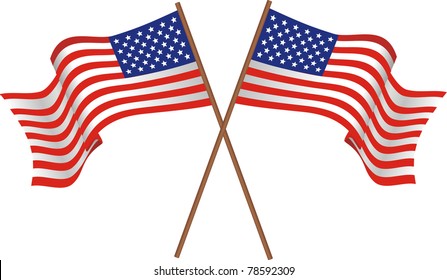 Illustration of two flags of the USA