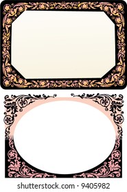 Illustration mit zwei floralen Rahmen auf weißem Hintergrund
