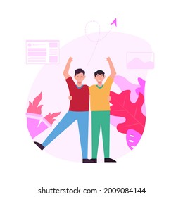 illustration of two friendly people