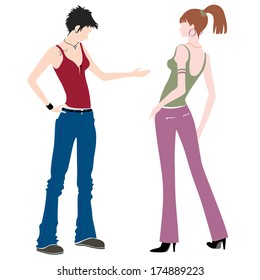 Illustration of two girls.