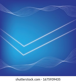 Illustration of Two Glowing Lines abstract fluorescent background