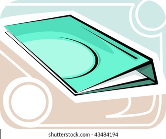 Illustration of two green  colour folders	