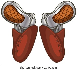 Illustration of two guns holster