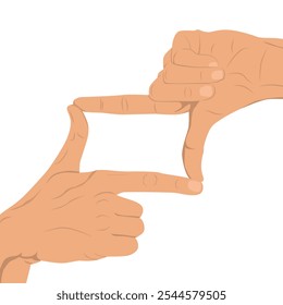 Illustration of two hands forming square shape