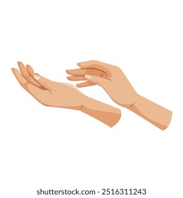 Ilustración de dos manos en un gesto suave. Ilustración vectorial