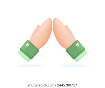 illustration of two hands greeting each other. welcoming and friendly. hand gestures. symbol or icon. minimalist 3d illustration design. graphic elements. vector