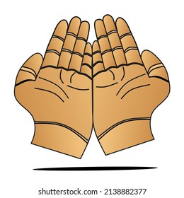 an illustration of two hands looking up to the sky as a symbol when praying