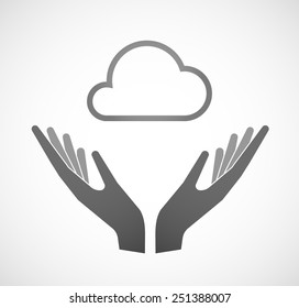 Illustration of two hands offering a cloud