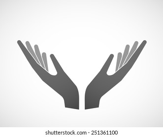 Illustration of two hands in offering pose